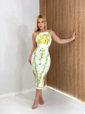 REF 039.6 | VESTIDO MIDI ESTAMPADO 3D