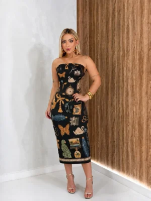 REF 038.2 | VESTIDO MIDI ESTAMPADO 3D